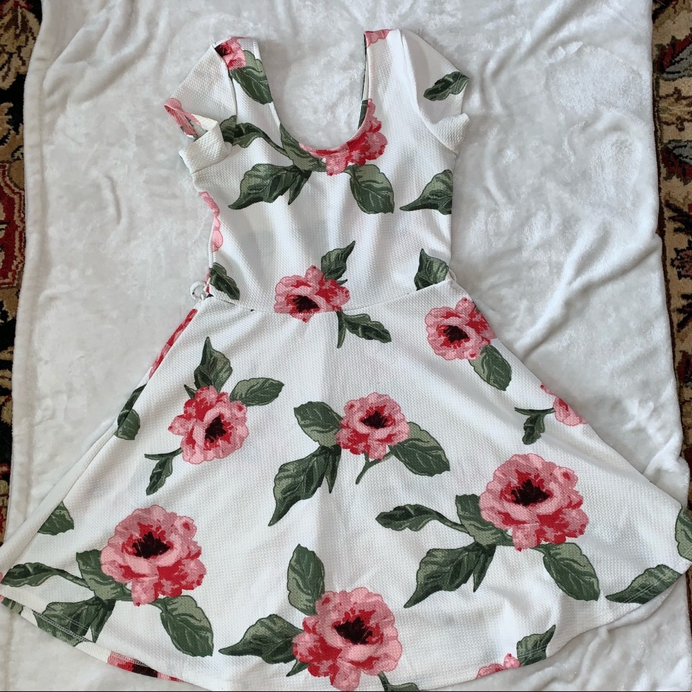 White Floral Skater Dress